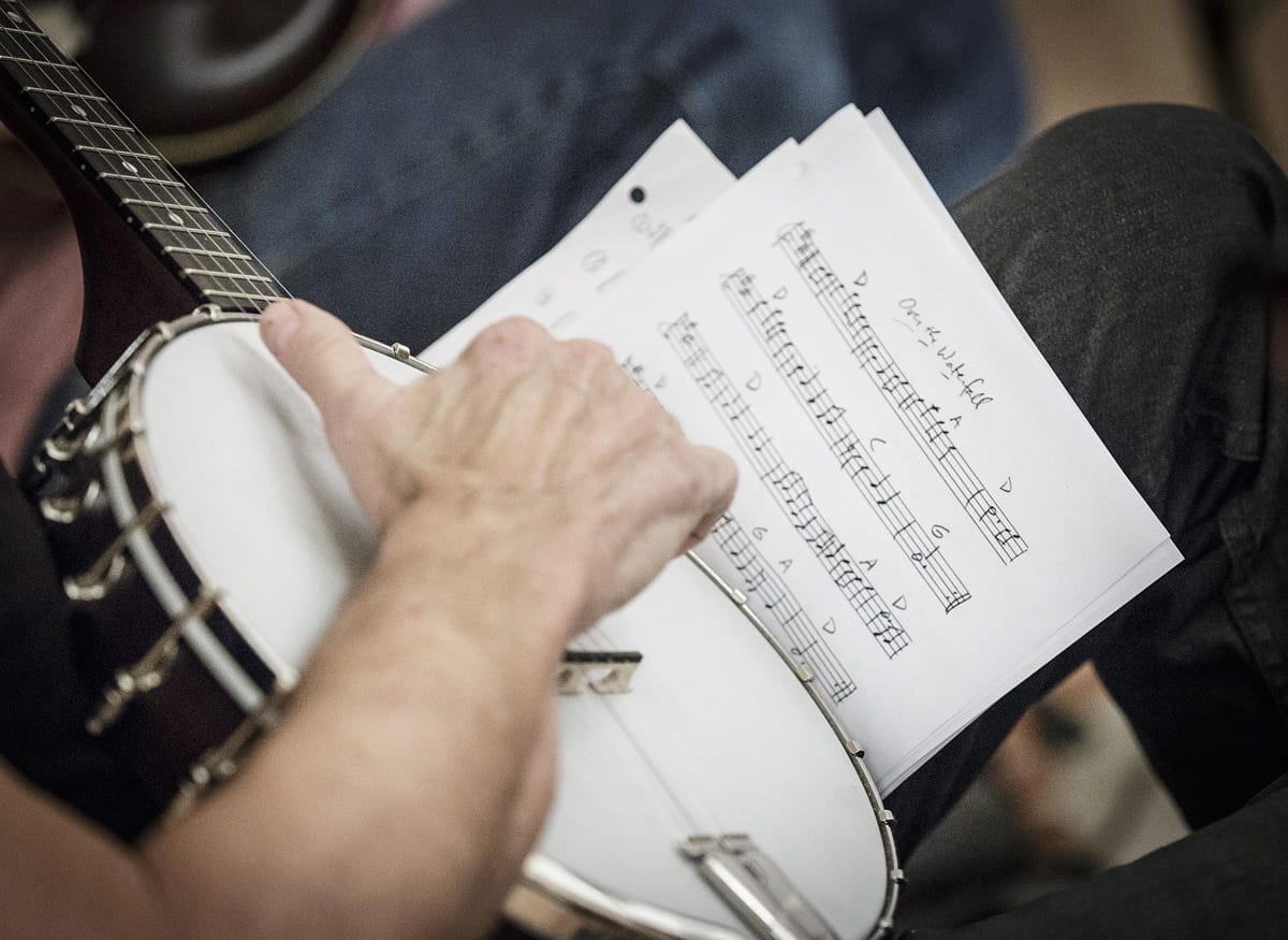 Banjo and sheet music