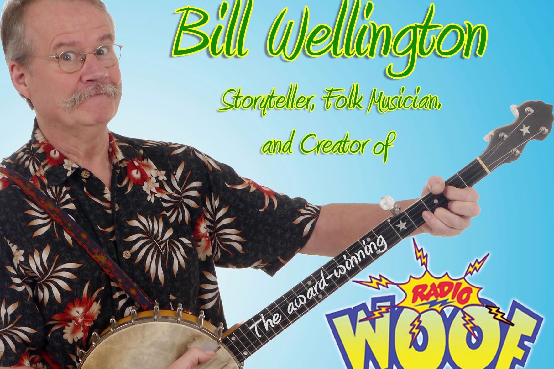 photo of Bill Wellington holding a banjo